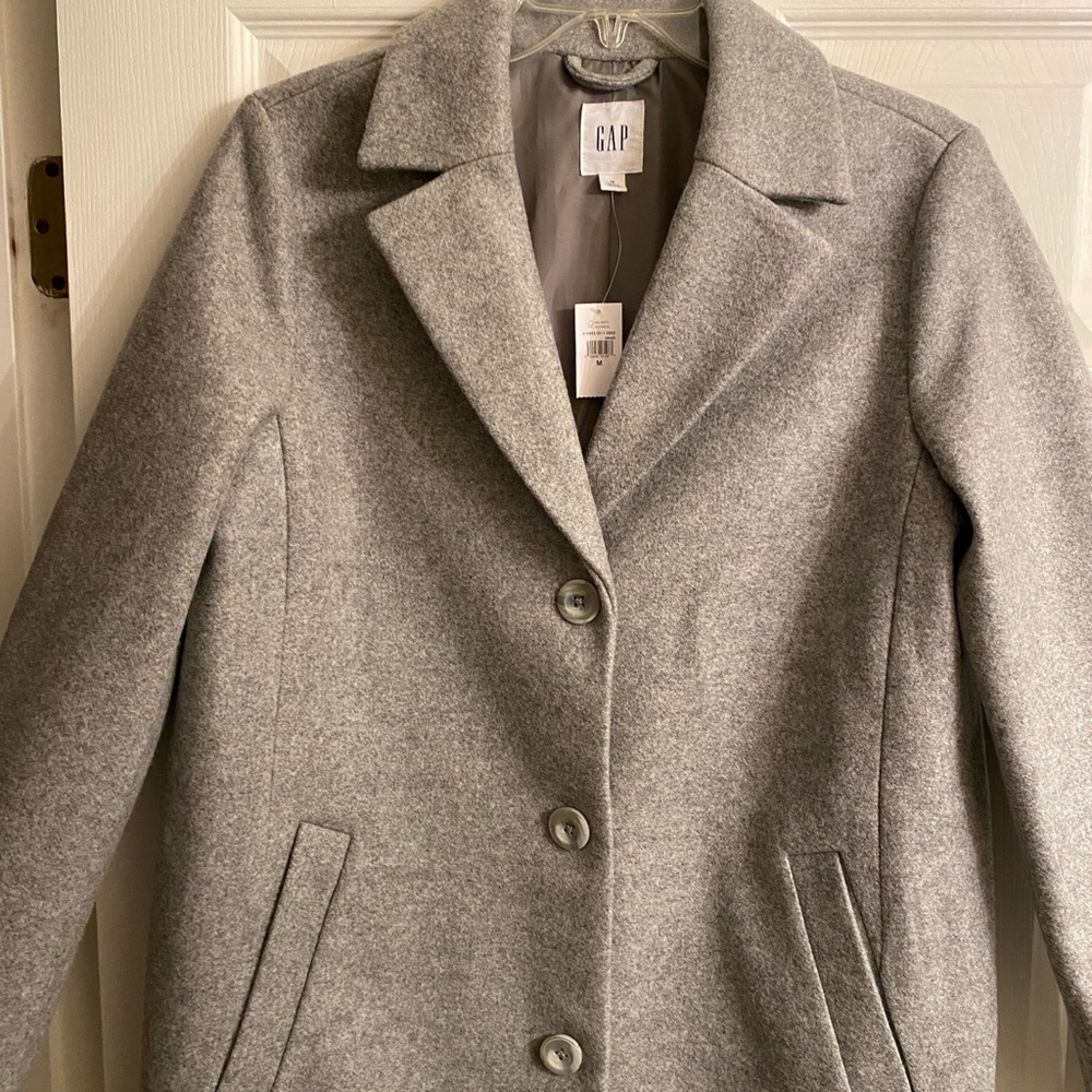 GAP Gray Pea Coat for Women - Picture 8 of 13